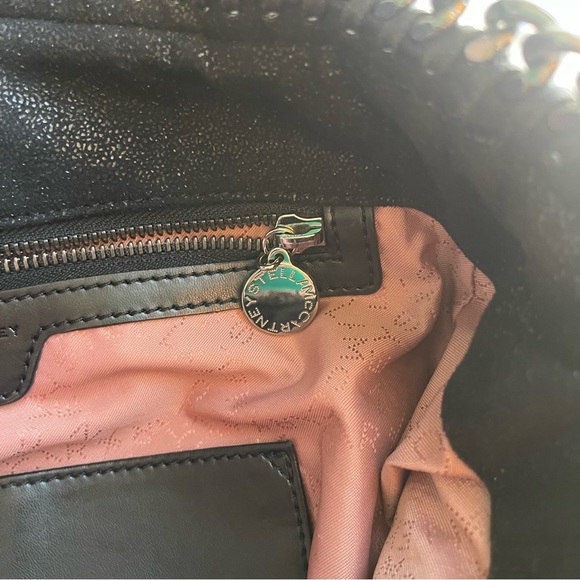 Stella McCartney Falabella black quilted tote with silver chain hardware vegan - Picture 8 of 16